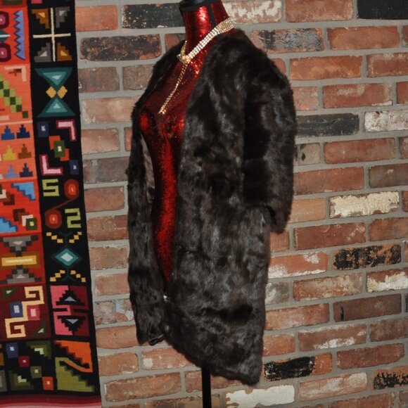 Vintage Genuine Ermine FUR STOLE WRAP SHAWL Dark Brown - Picture 4 of 7